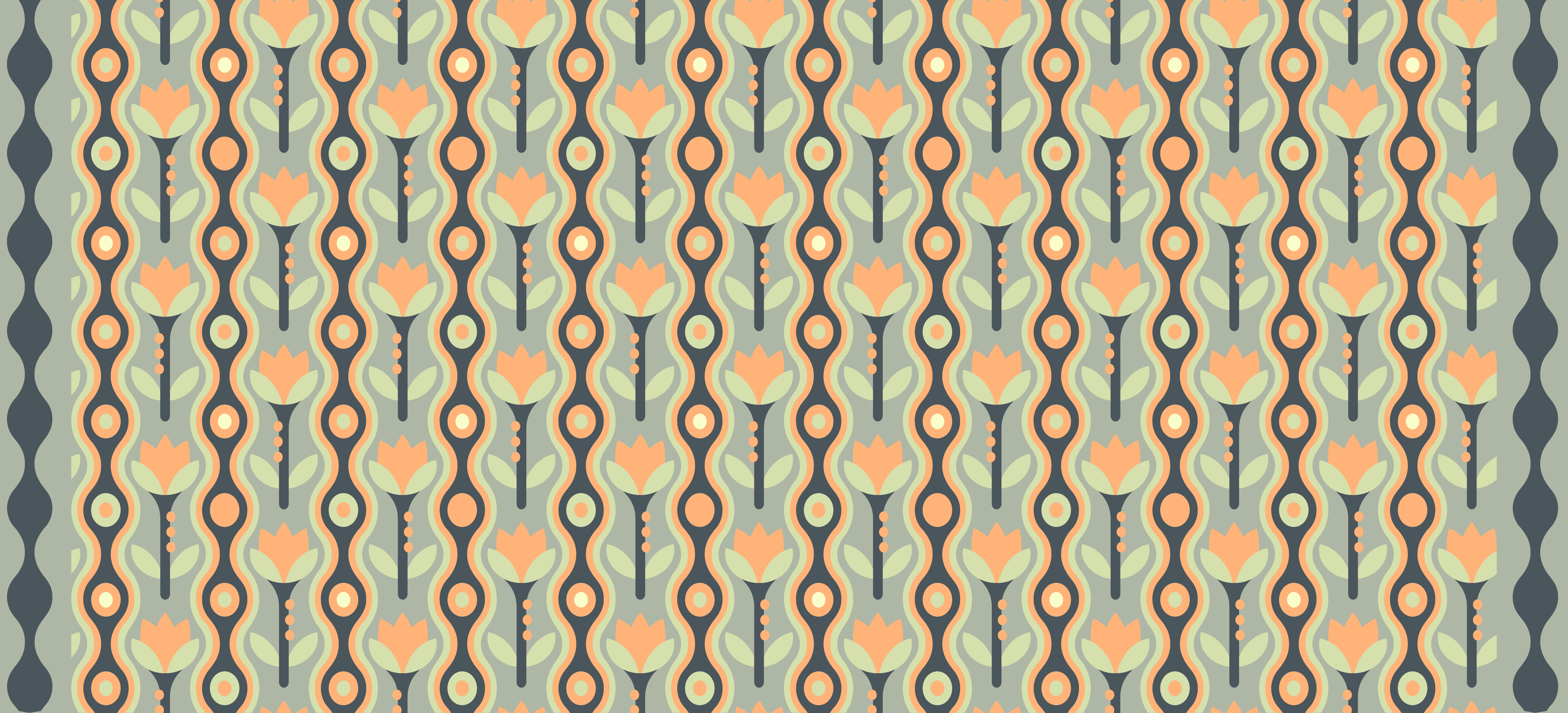 Stylized Floral Pattern teenage bedroom vinyl rug - TenStickers