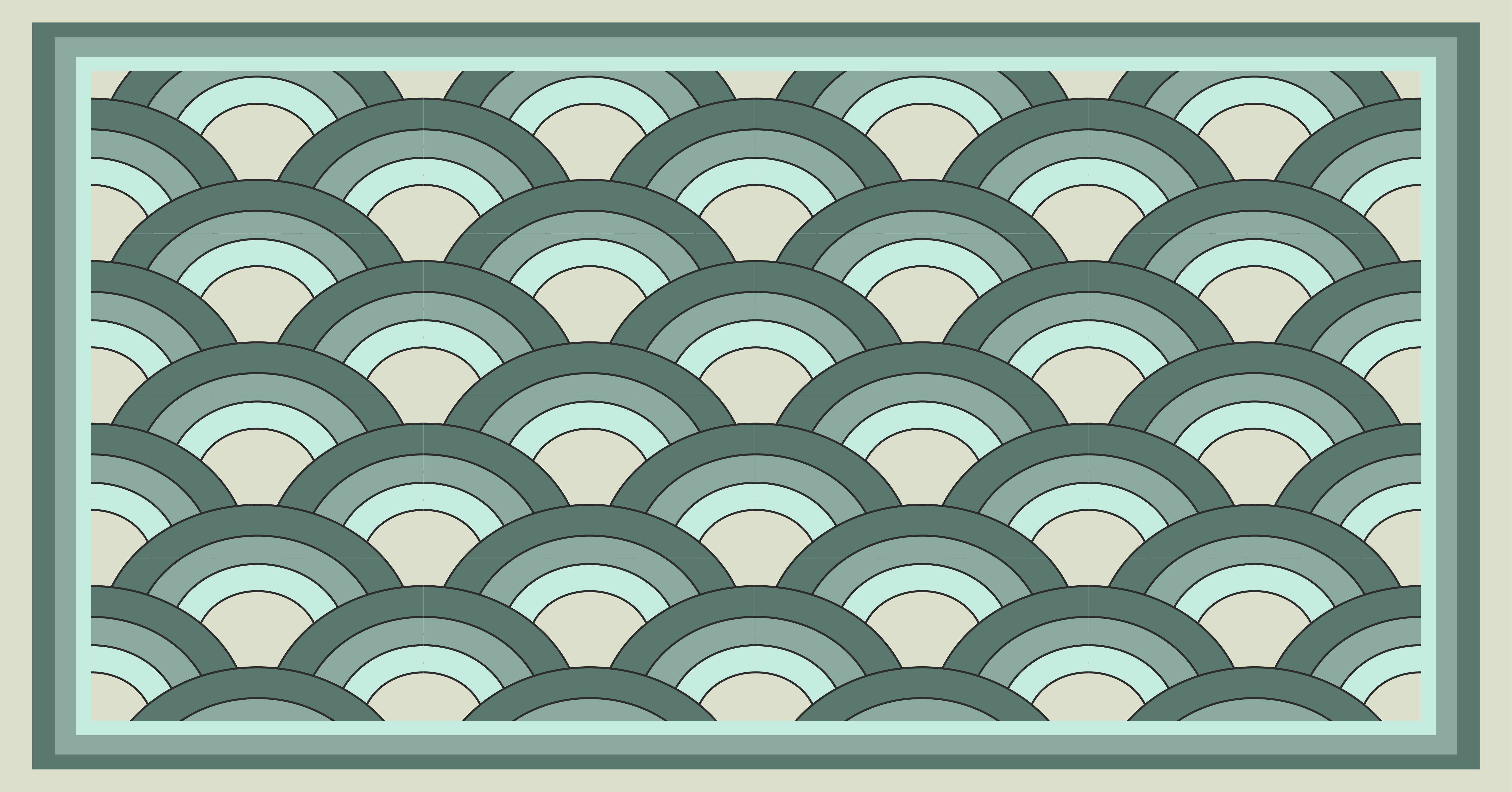 Stylish Geometric Waves mosaic vinyl rug - TenStickers