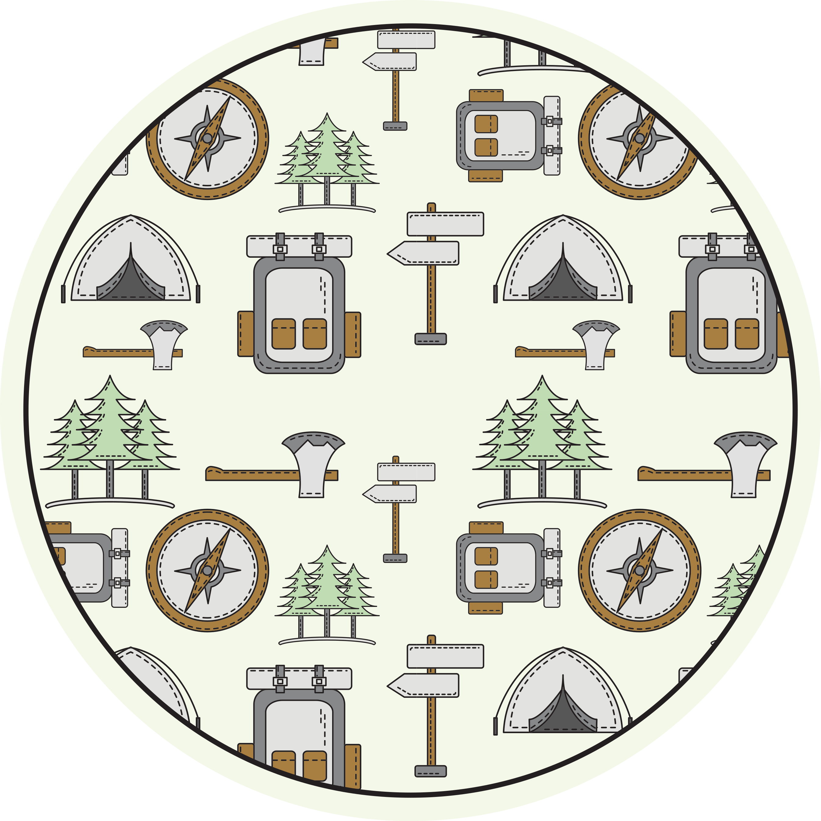Camping Expedition Idea road vinyl rug - TenStickers