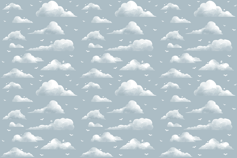 Cloudy Sky Pattern nursery vinyl rug - TenStickers