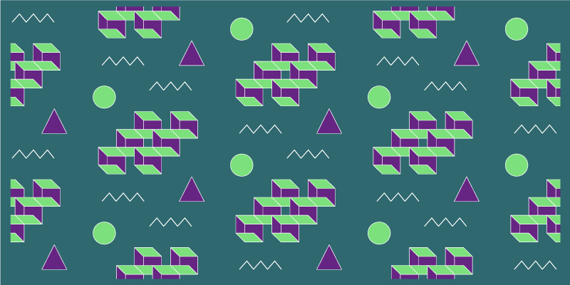 Colorful block shapes vintage vinyl rug - TenStickers