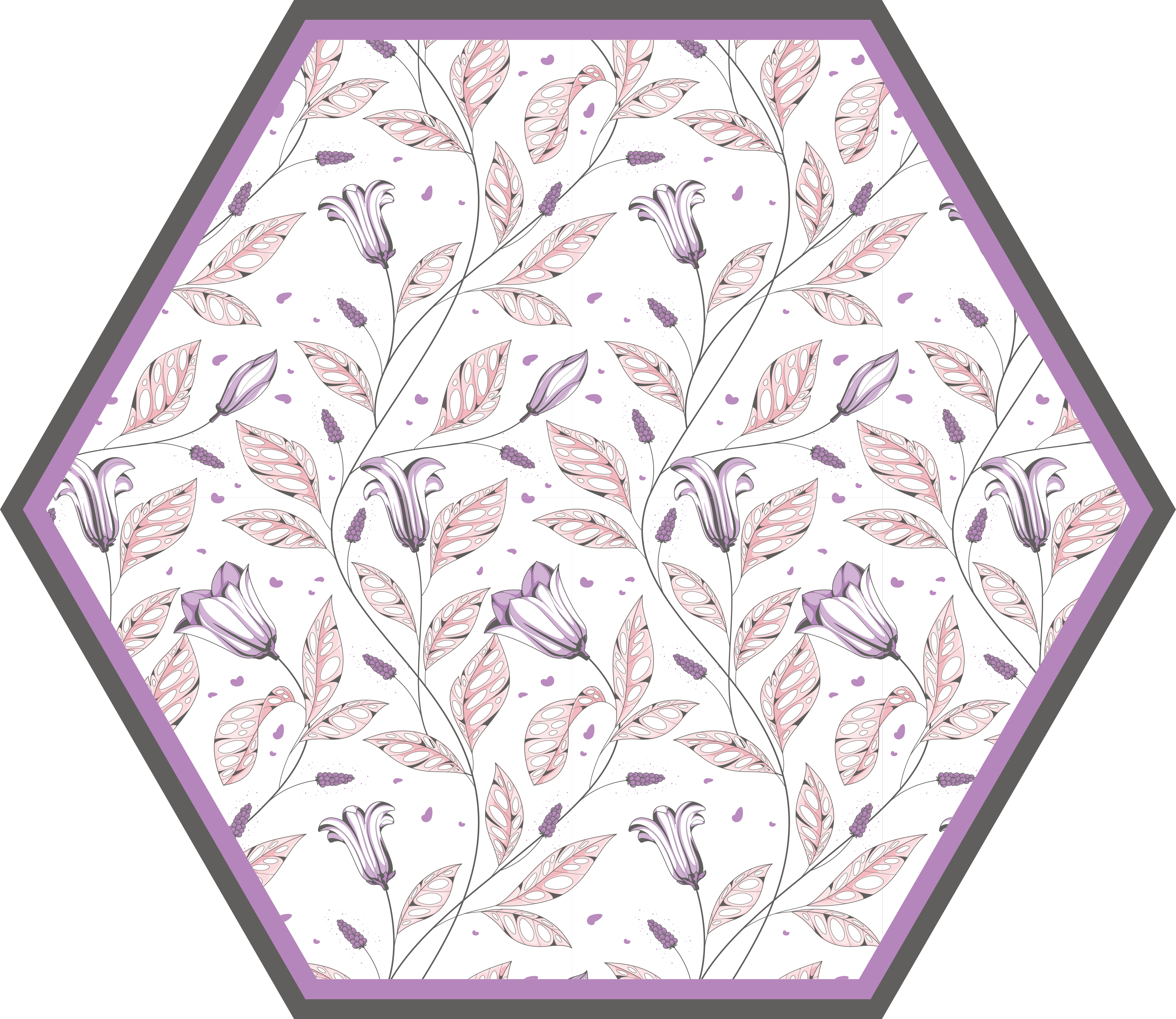 Floral vinyl rug with elegant botanical design - TenStickers