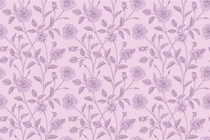 Lavender floral pattern floral vinyl rug - TenStickers
