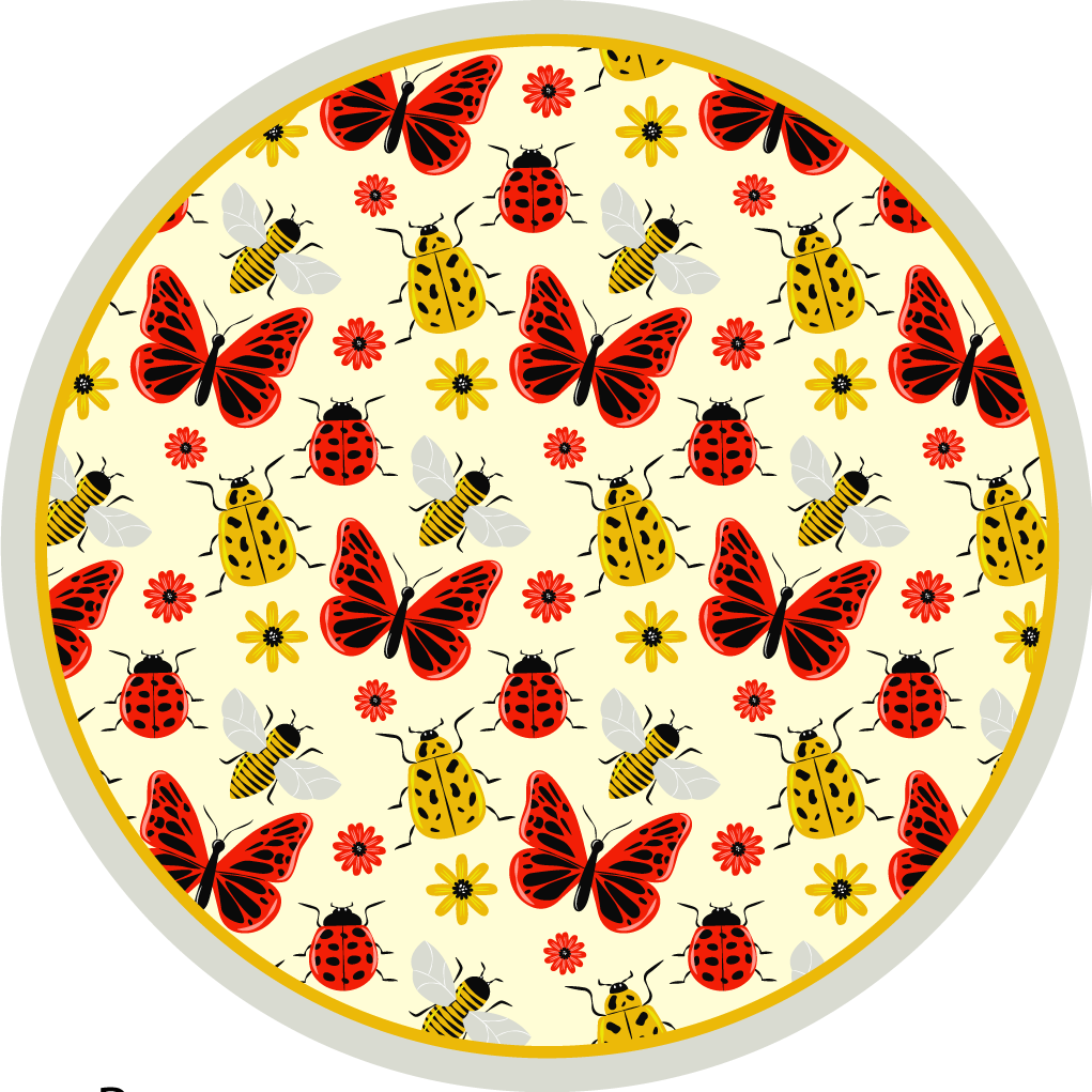 Colorful Insect Pattern animal vinyl rug - TenStickers
