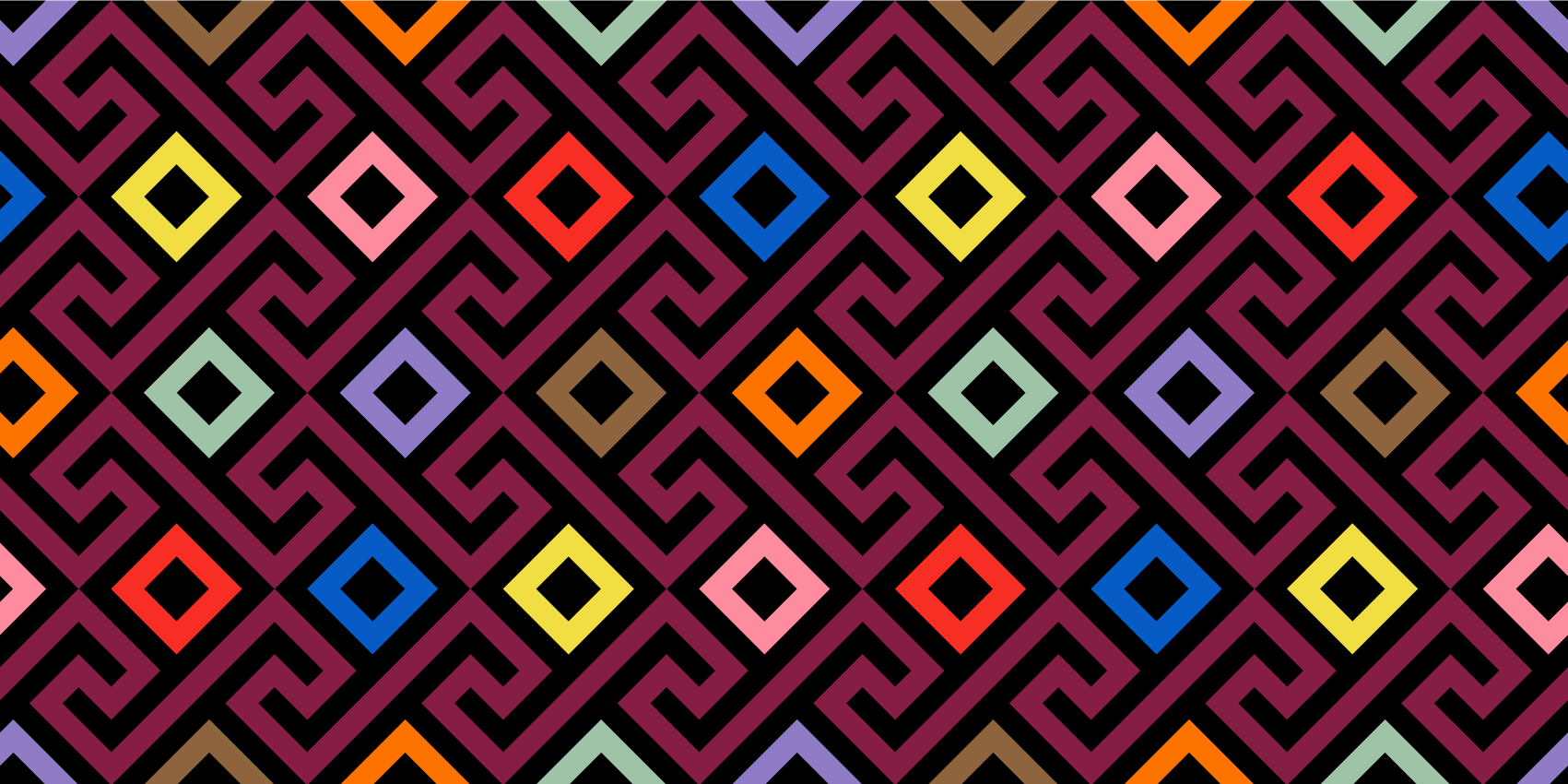 Colorful geometric labyrinth pattern  nordic rug - TenStickers