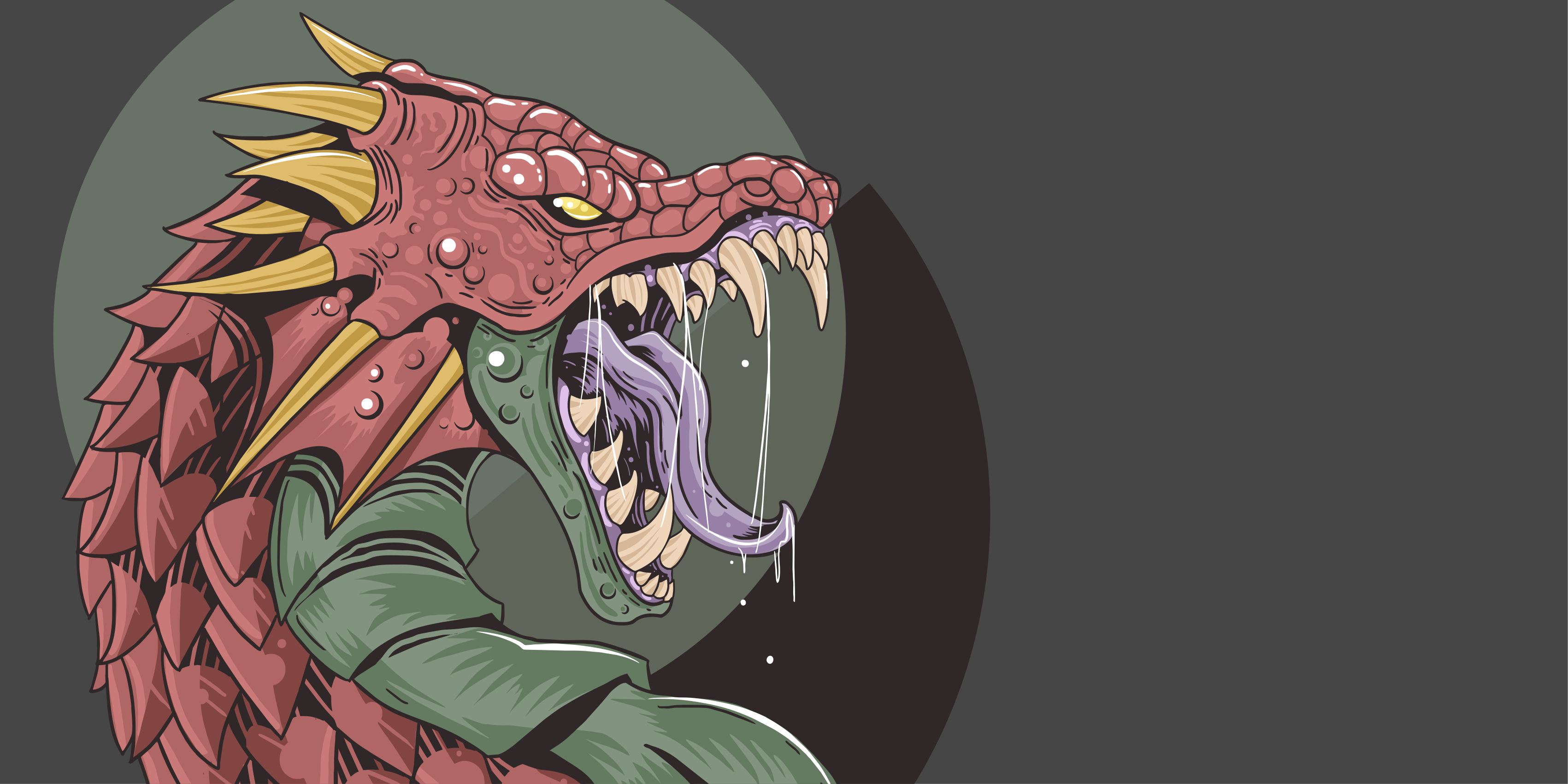 Dragon Head Illustration teenage bedroom vinyl rug - TenStickers