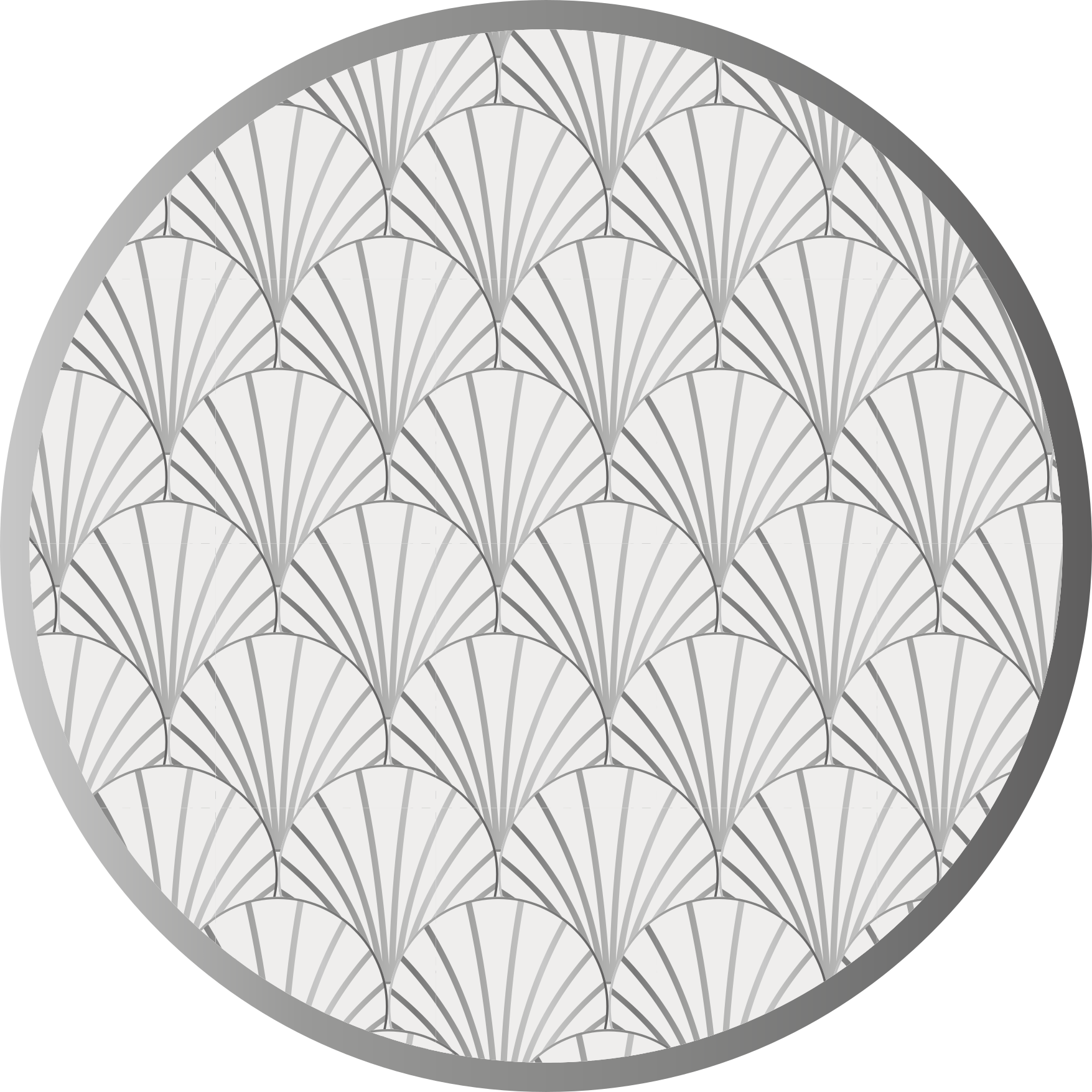 Elegant fan pattern bathroom vinyl rug - TenStickers
