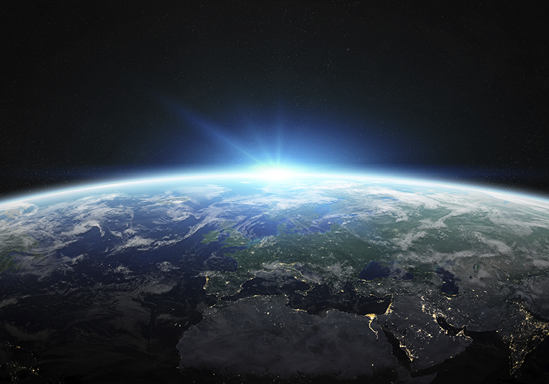 Earth's bright horizon teenage bedroom vinyl rug - TenStickers