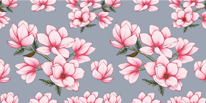 Tree beautiful magnolia  floral rug - TenStickers