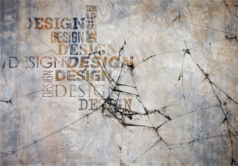 Shattered Rock Typography stone effect vinyl rug - TenStickers