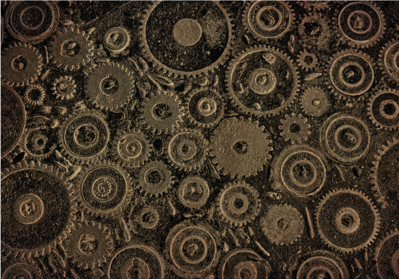 Industrial Gears Pattern texture vinyl rug - TenStickers