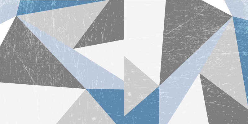 Grey and blue triangle geometric pattern rug - TenStickers