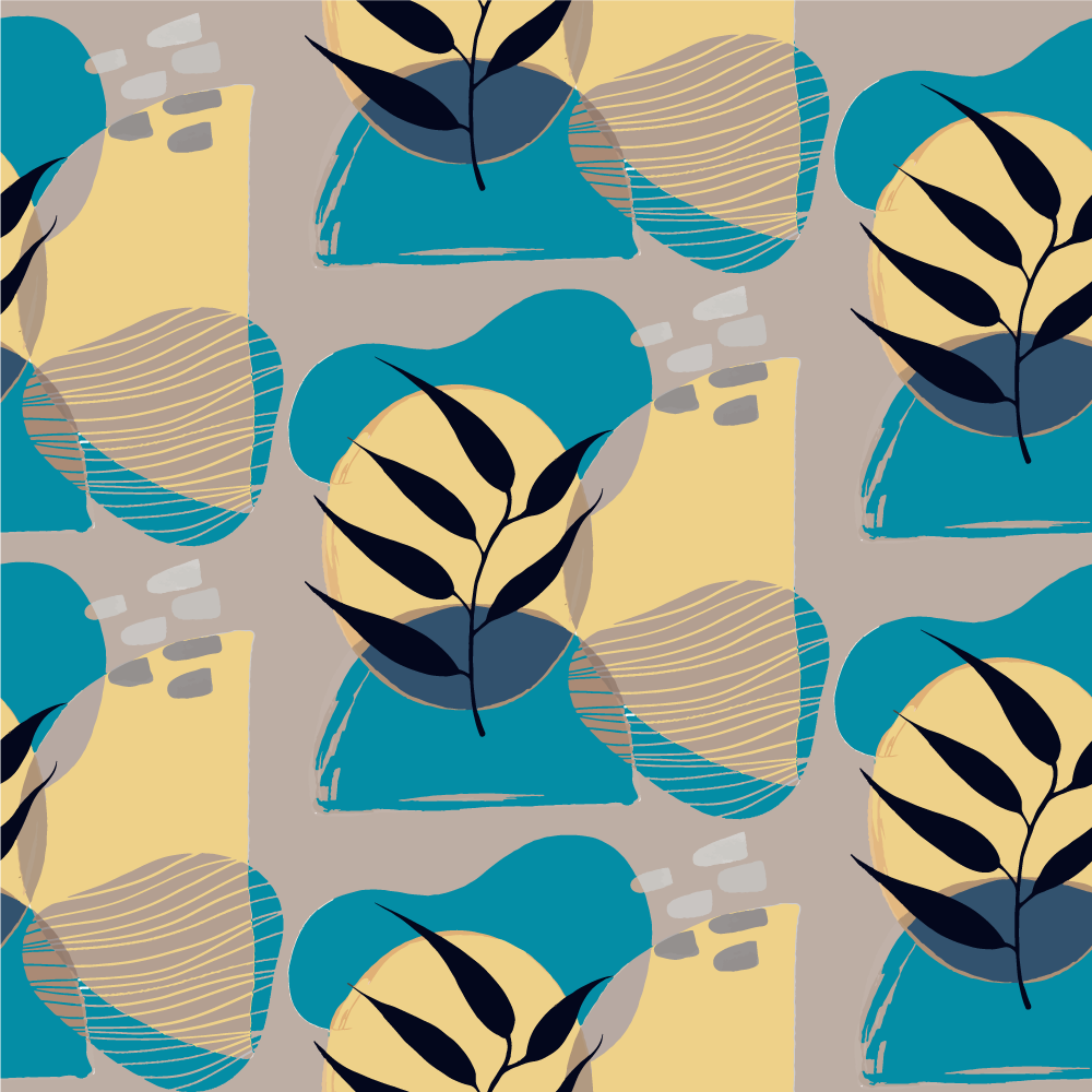 Abstract Botanical Pattern floral vinyl rug - TenStickers