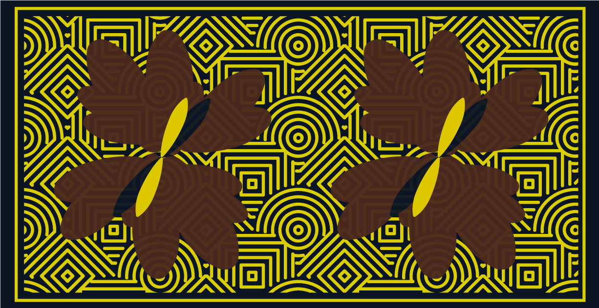 Angular Botanical Contrast geometric vinyl rug - TenStickers