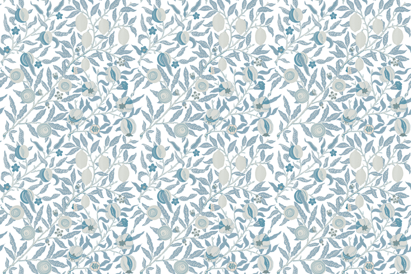 Blue flowers victorian style floral rug - TenStickers