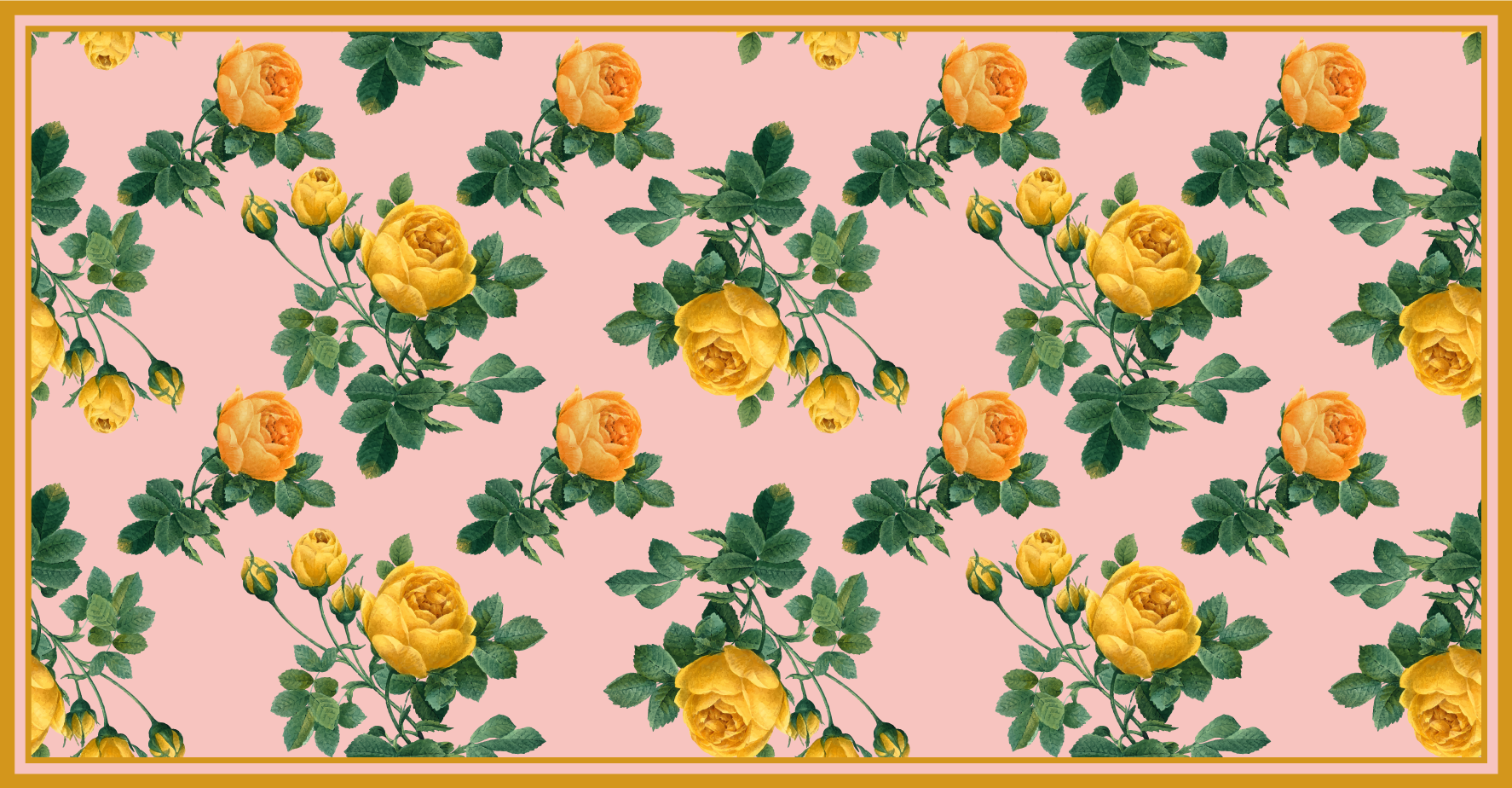 Yellow Rose Botanical vinyl carpet roses - TenStickers
