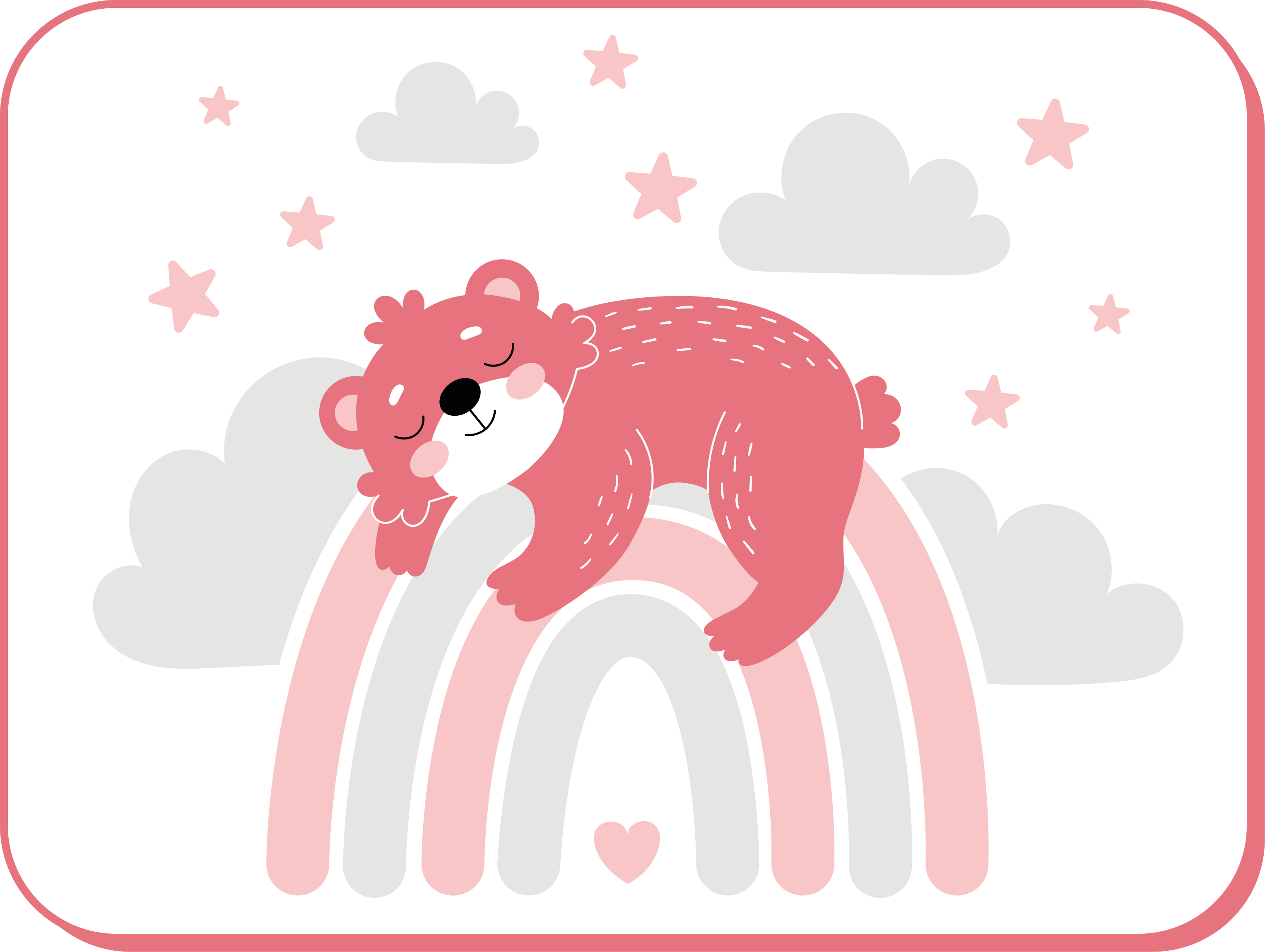 Sleepy Bear Rainbow nursery vinyl rugs - TenStickers