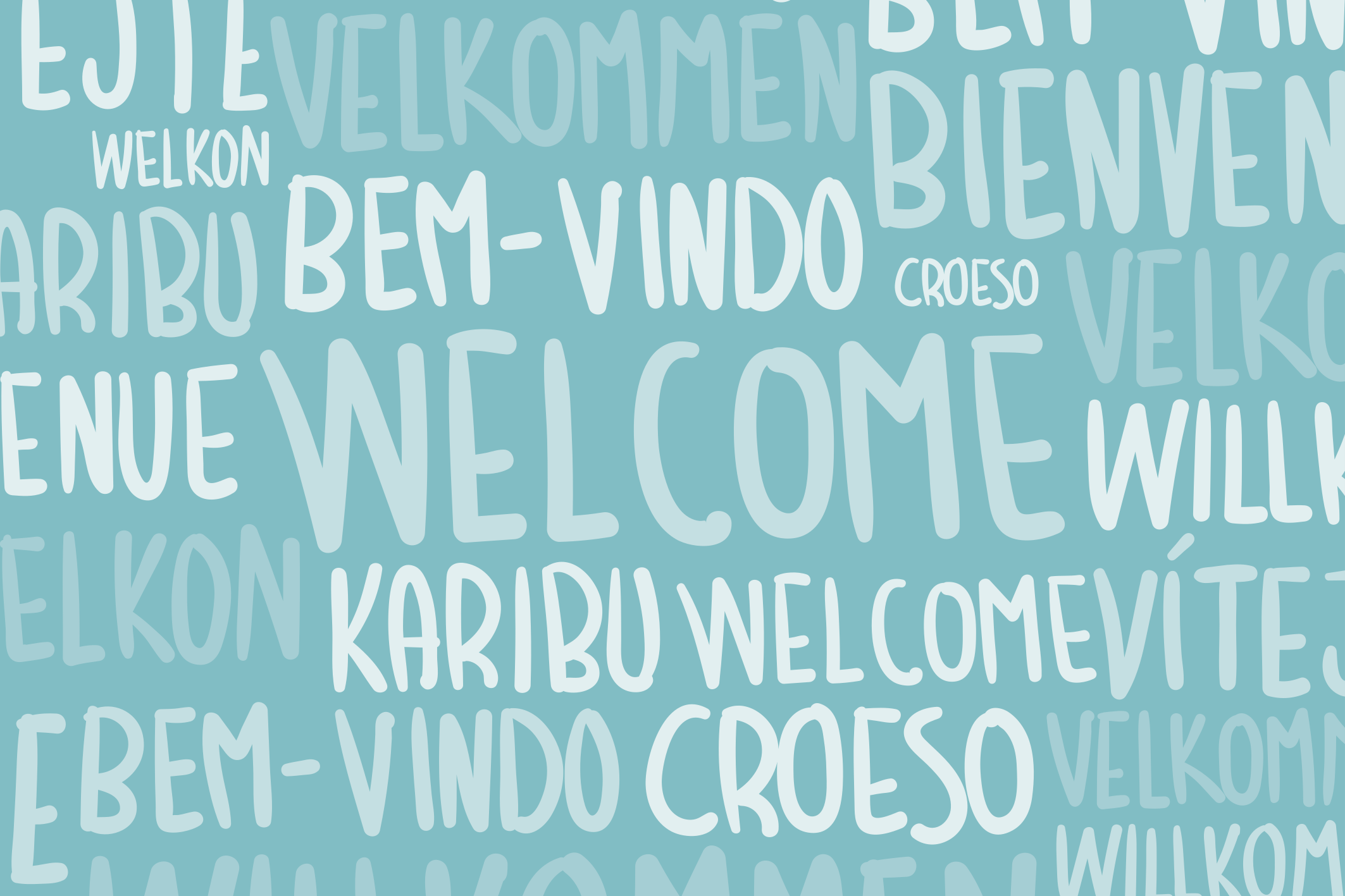 Multilingual Welcome Text custom vinyl rug - TenStickers