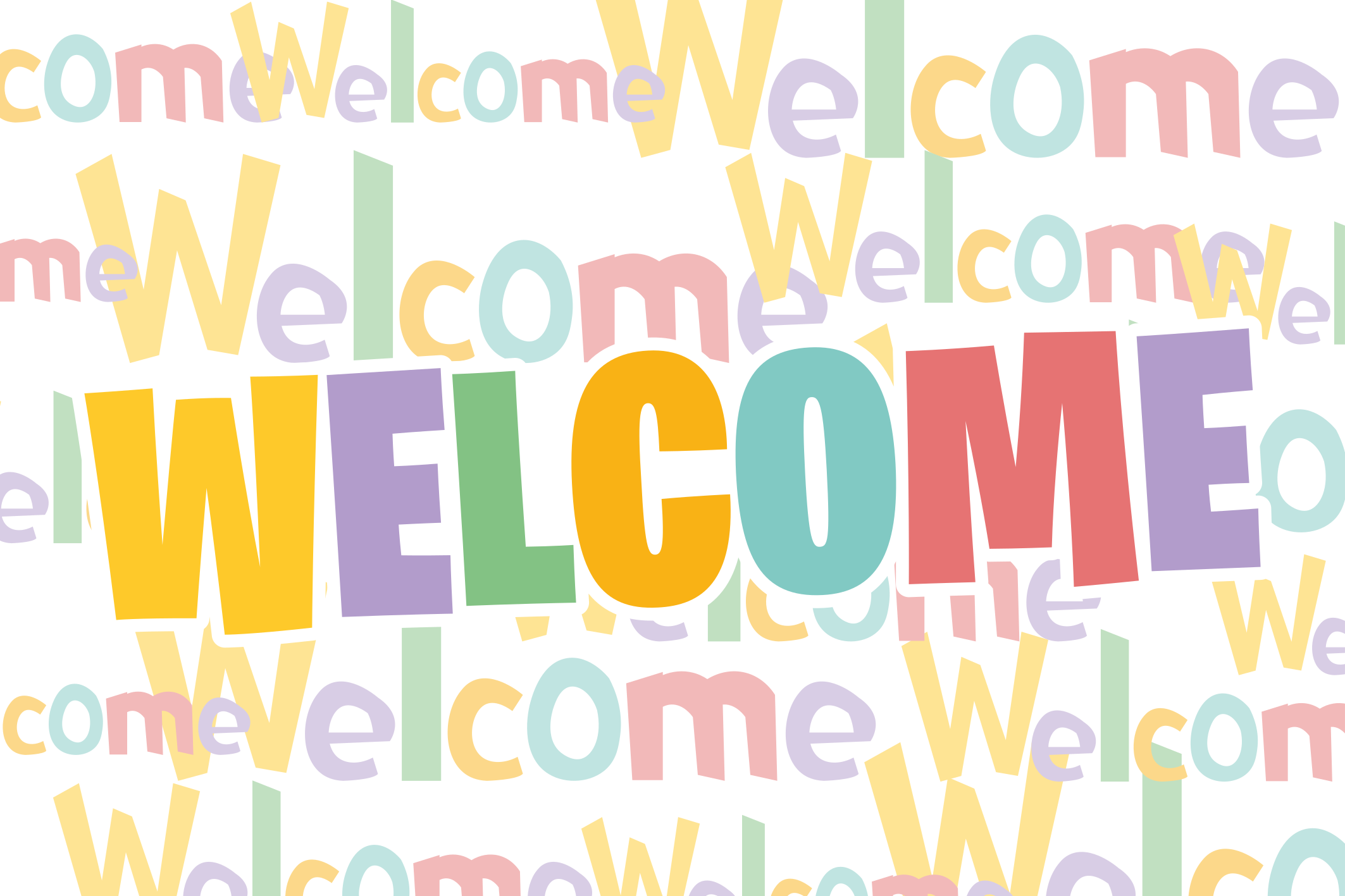 Colorful Welcome Typography custom vinyl rug - TenStickers