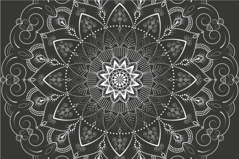 Mandala Pattern Symmetry mandala vinyl rug - TenStickers