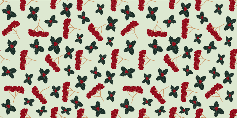 Berry Leaf Pattern vinyl carpet roses - TenStickers
