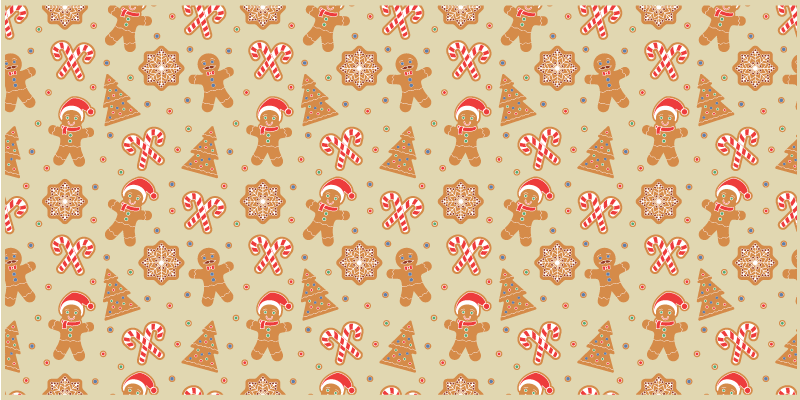 Festive Holiday Patterns Christmas vinyl rug - TenStickers