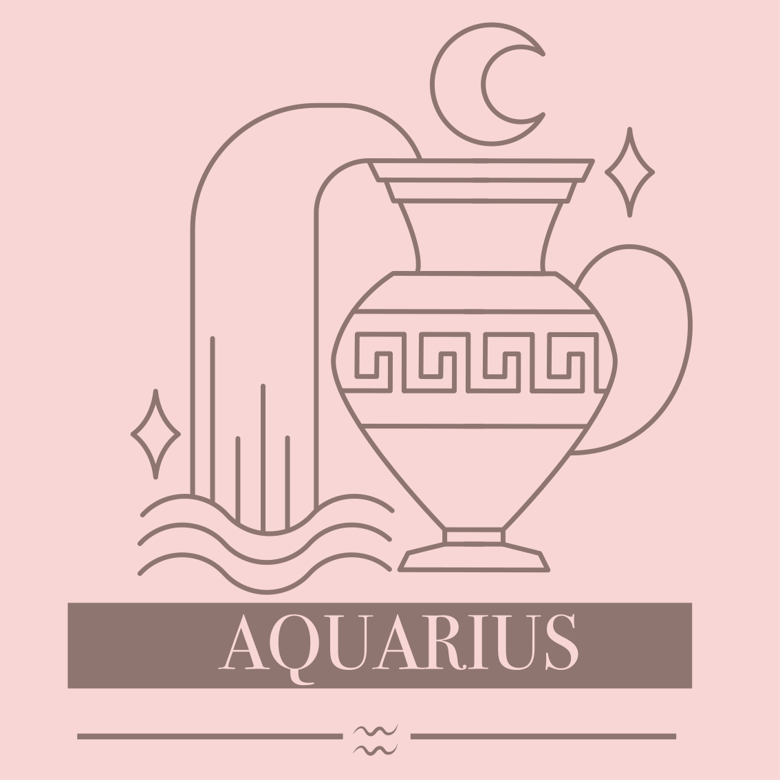 Aquarius Zodiac custom vinyl rug - TenStickers