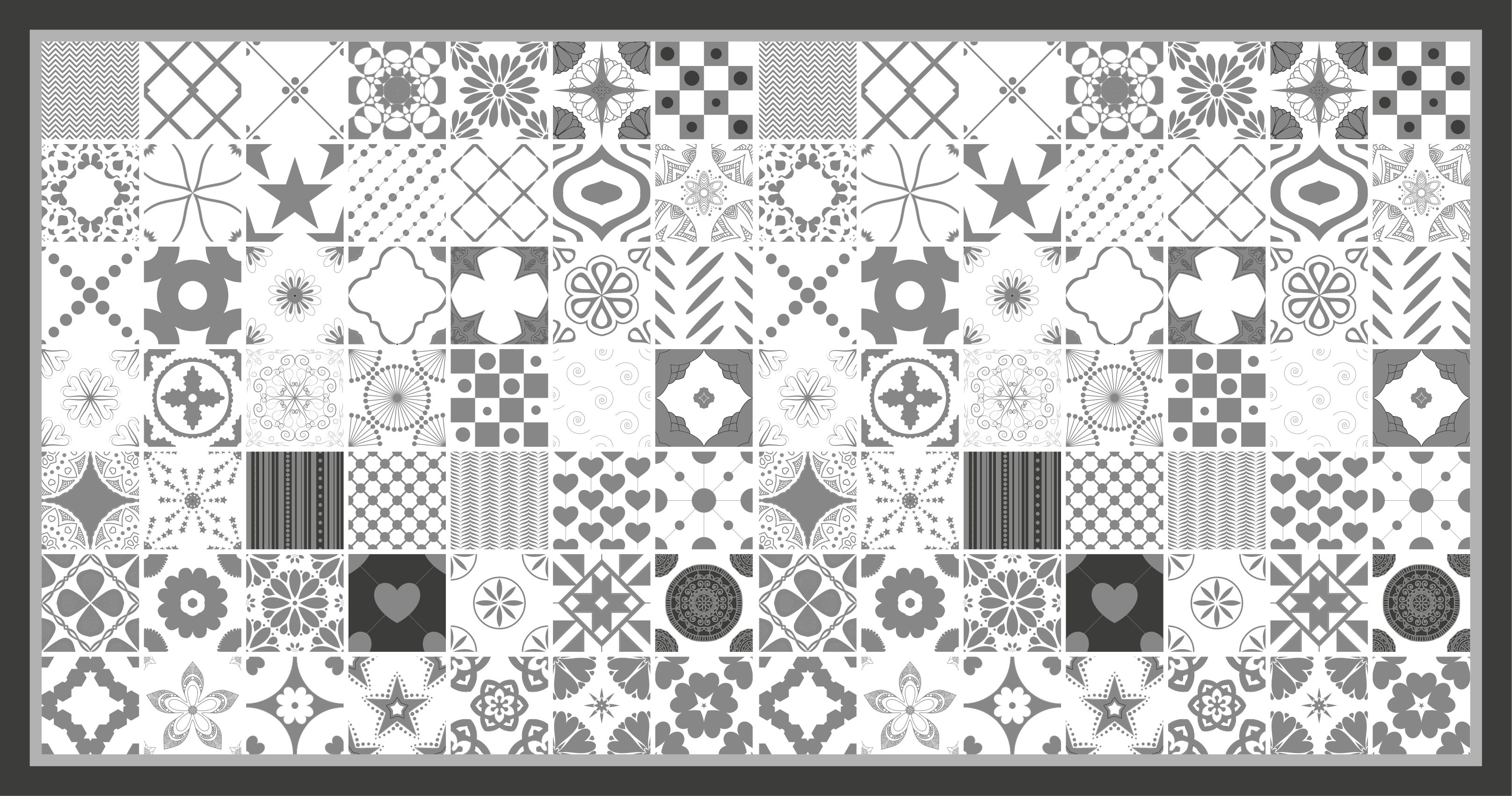 Patchwork Tile Composition tile vinyl rug - TenStickers