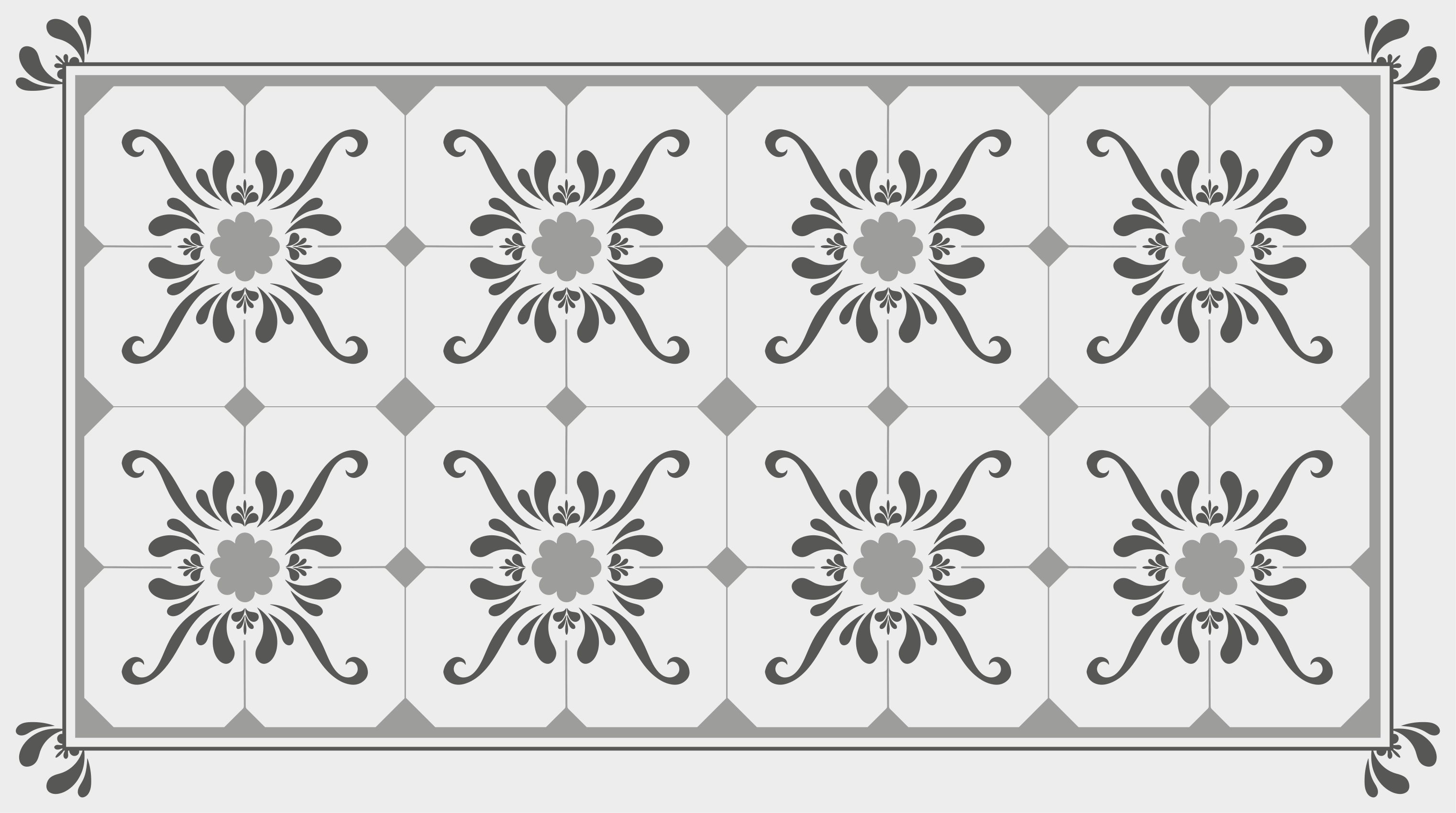 Ornamental Symmetry tile vinyl rug - TenStickers