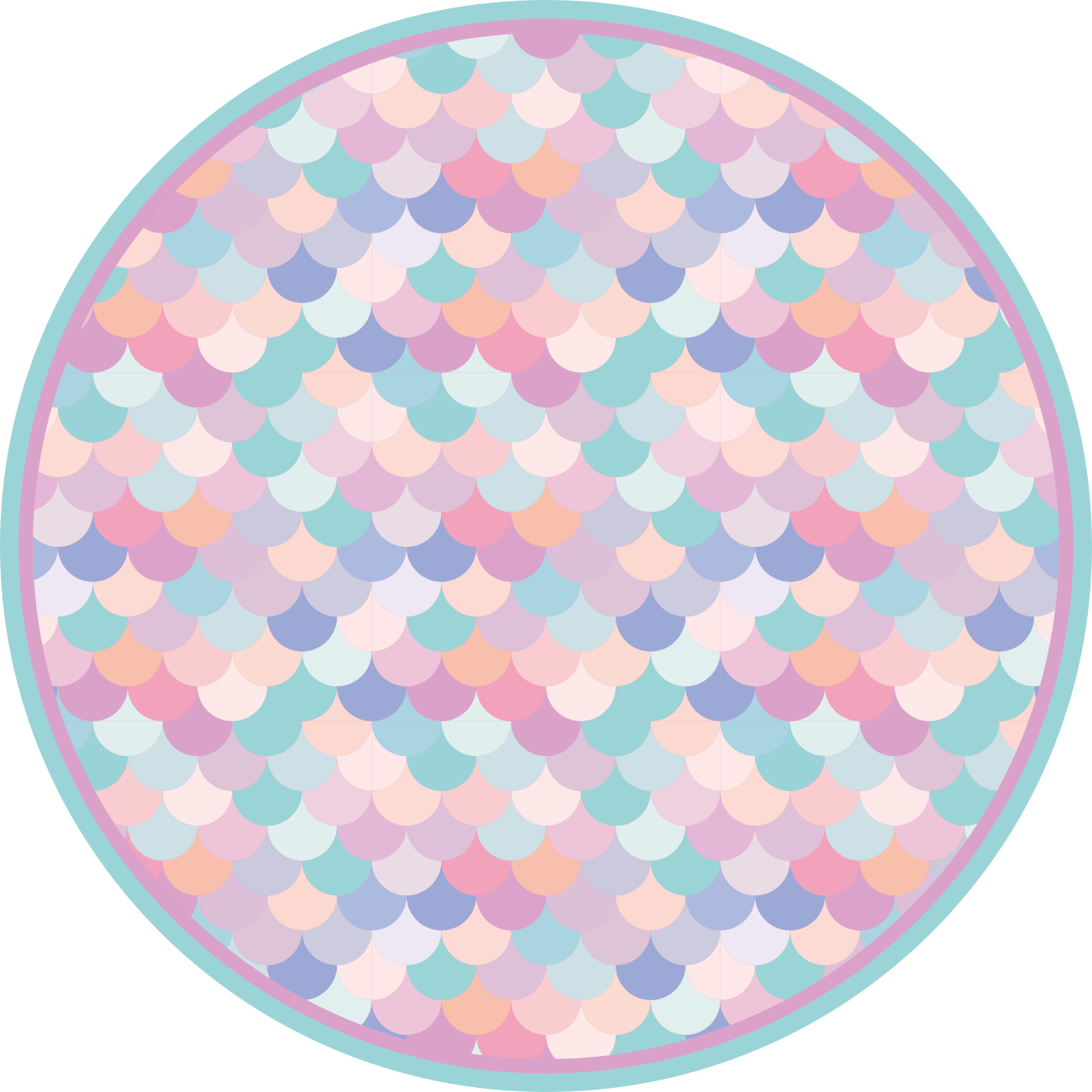 Mermaid Scale Pattern stripes vinyl rug - TenStickers