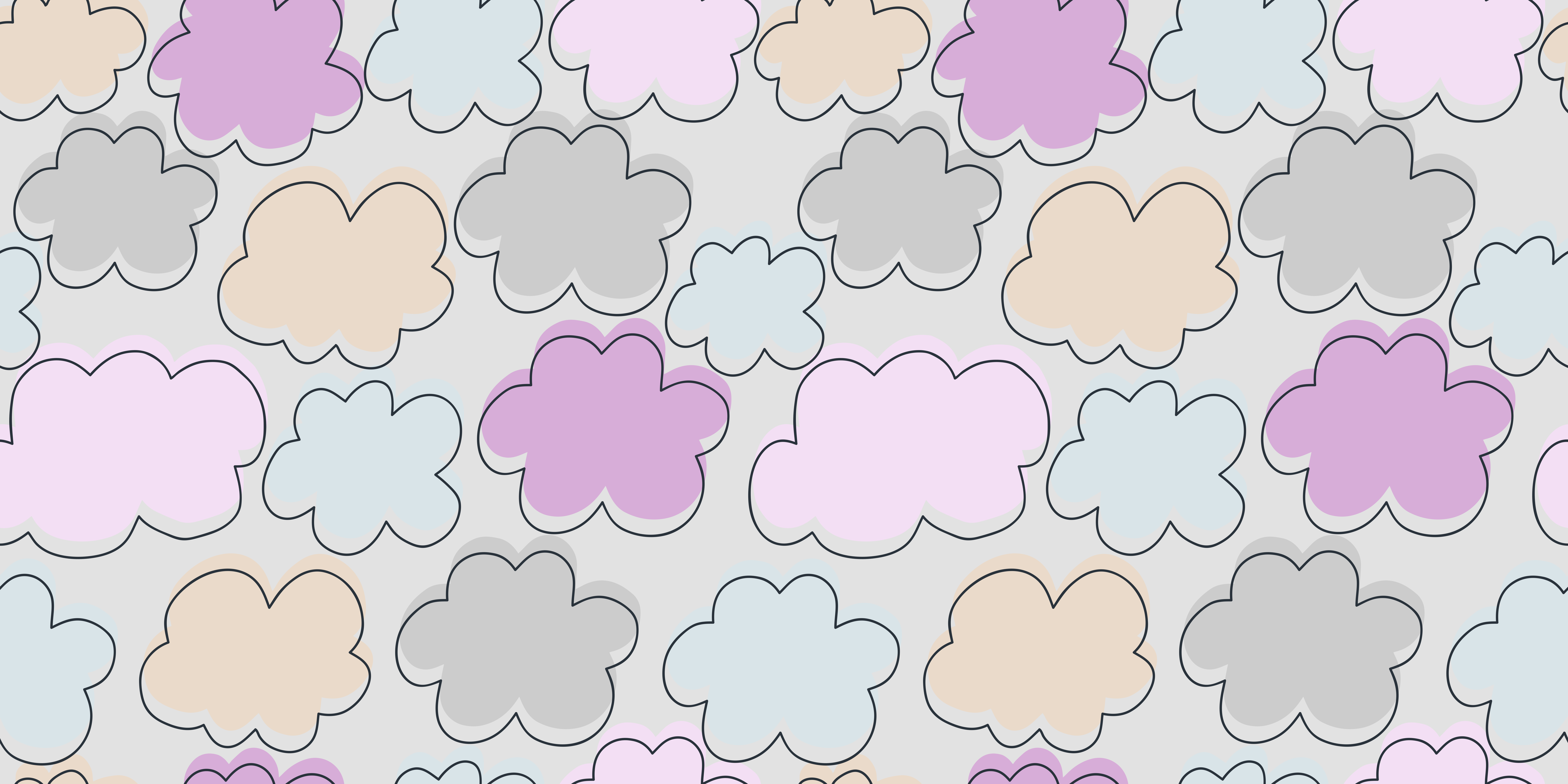 Cloudy Pastel kids vinyl rug - TenStickers