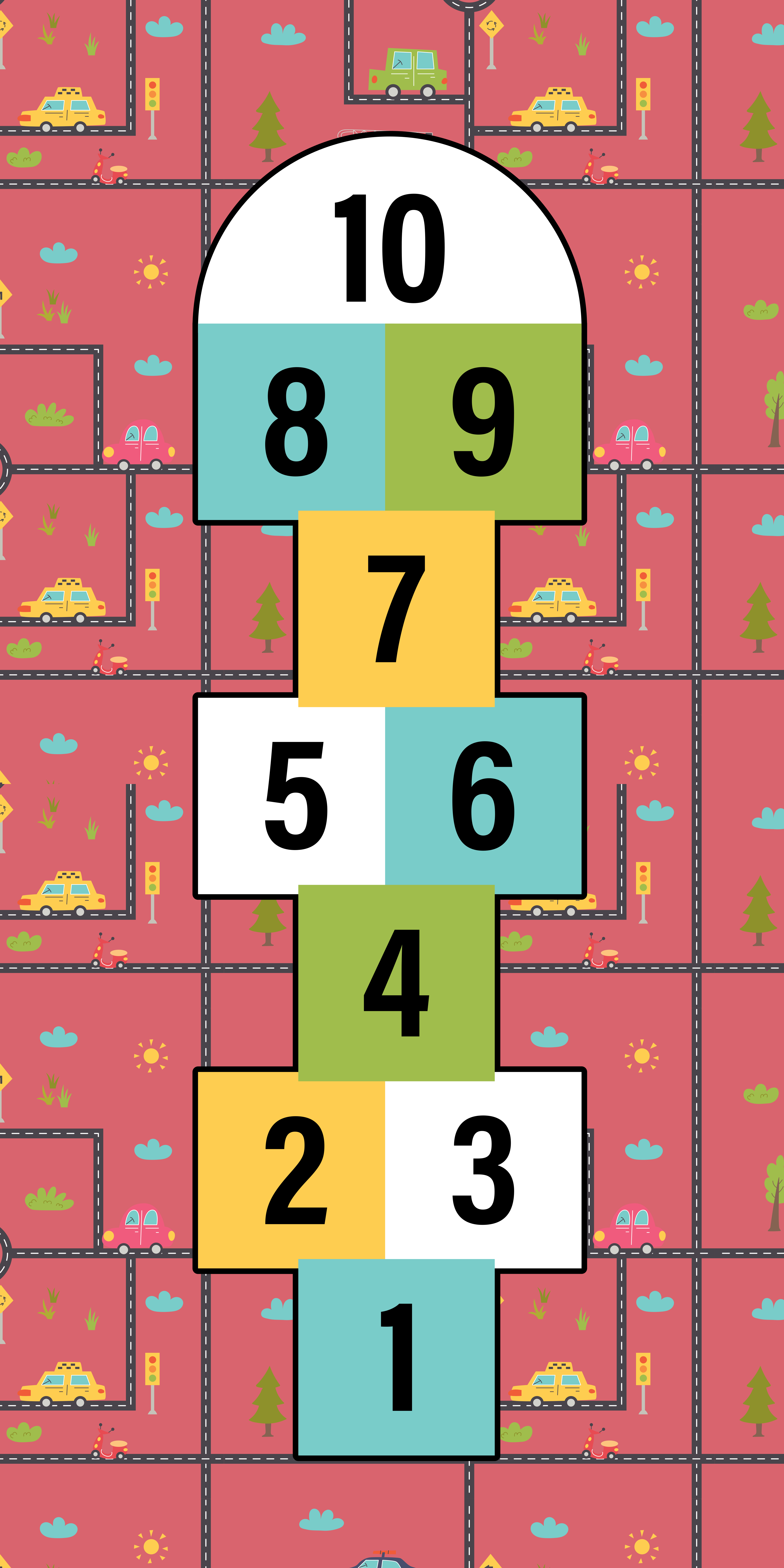 Hopscotch Playtime gaming vinyl rug - TenStickers