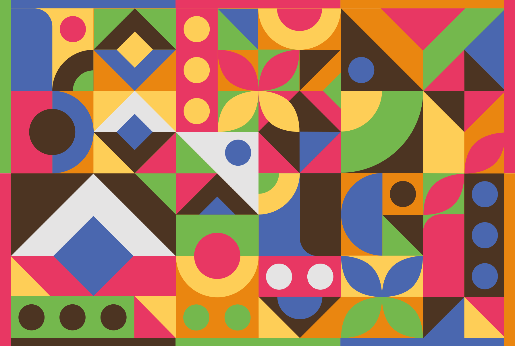 Geometric vinyl rug in geometric shapes splash - TenStickers