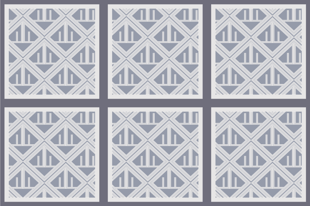 Geometric vinyl rug in geometric pattern array - TenStickers