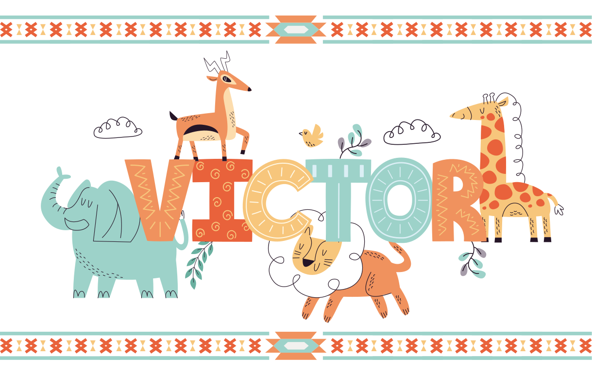 Personalized Safari Theme custom vinyl rug - TenStickers