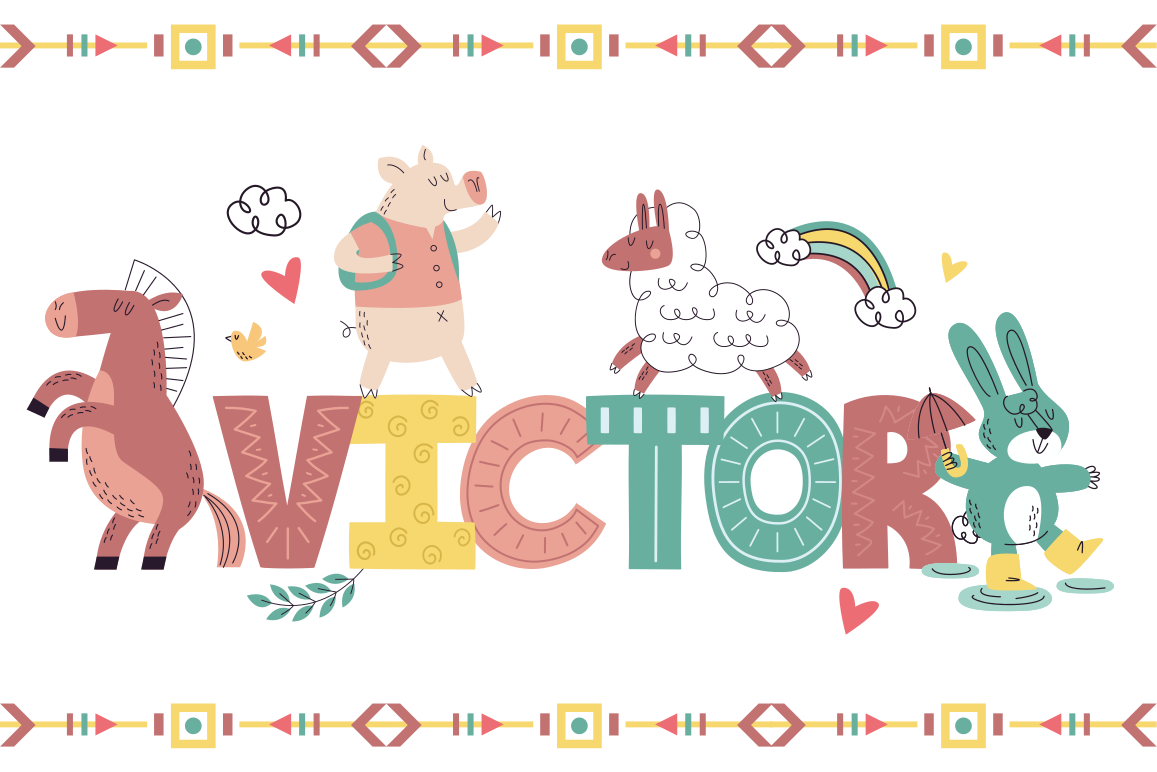 Playful Alphabet Animals custom vinyl rug - TenStickers