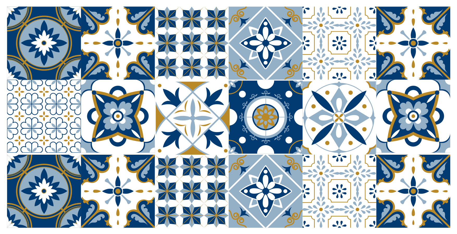 Azulejo Pattern tile vinyl rug - TenStickers