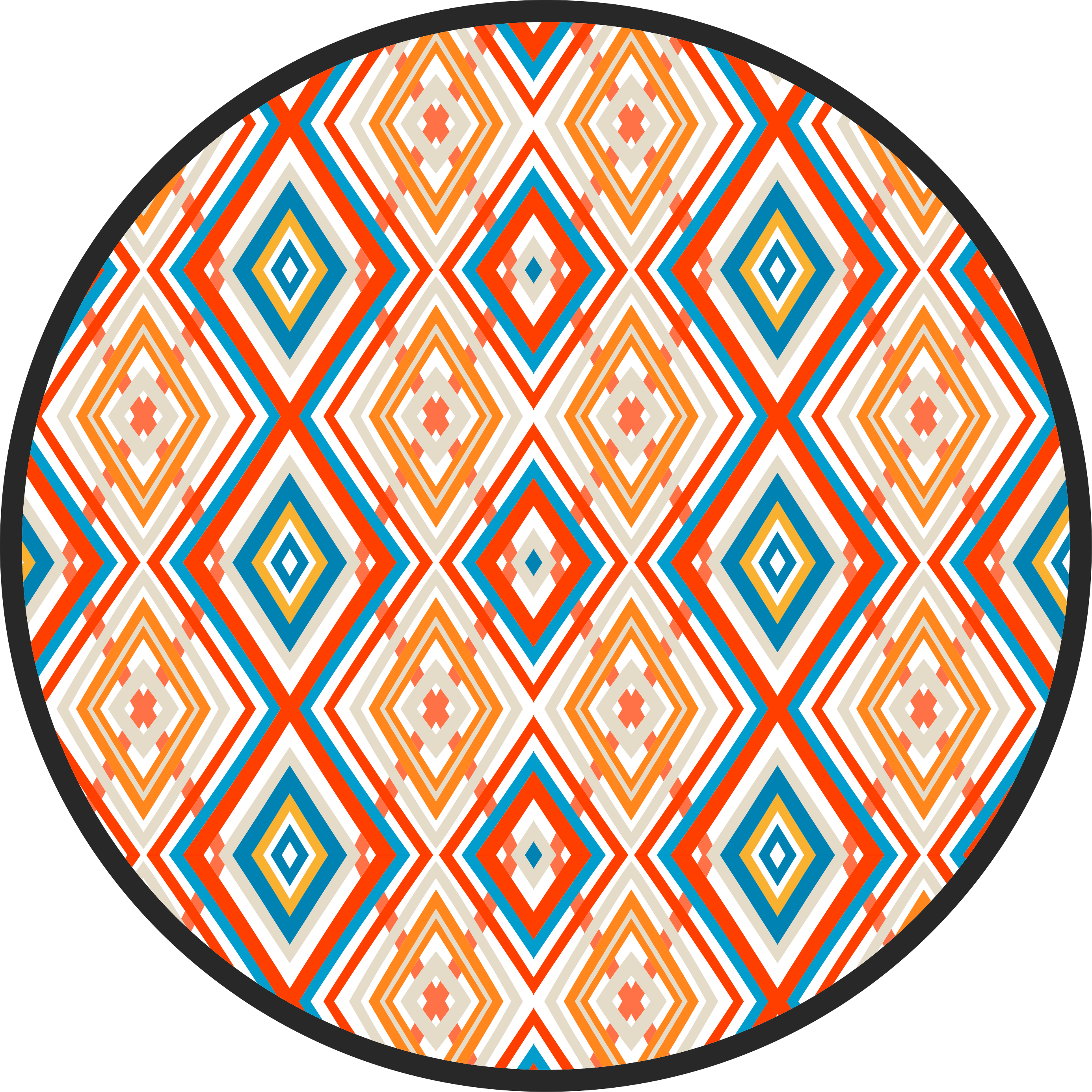 Vibrant element geometric vinyl rug - TenStickers