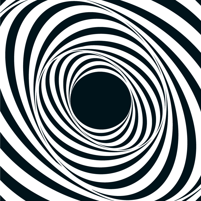 Black White Swirling Pattern geometric vinyl rug - TenStickers