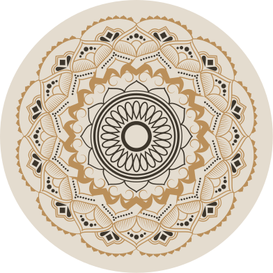 Brown and yellow circle triangle Nordic rug - TenStickers