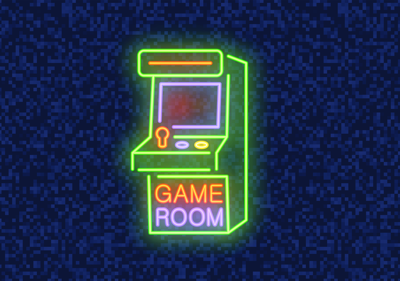 Game Room Glow teenage bedroom vinyl rug - TenStickers