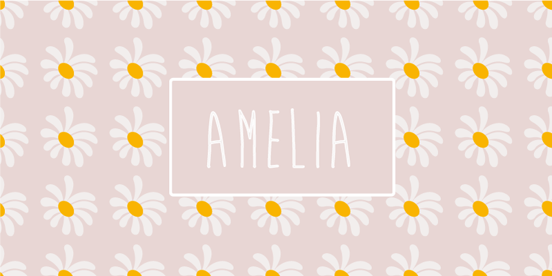Personalized Daisy Motif custom vinyl rug - TenStickers