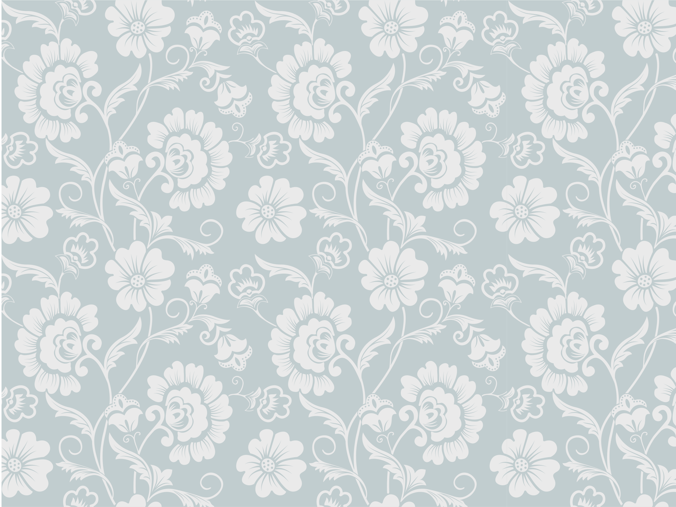 Elegant Floral Pattern grey vinyl rug - TenStickers