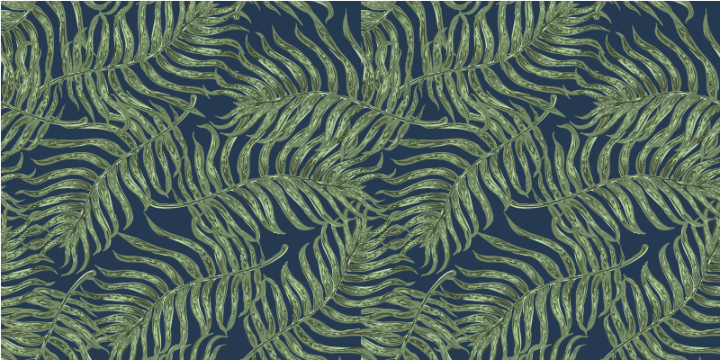 Tropical Leaf Pattern floral vinyl rug - TenStickers