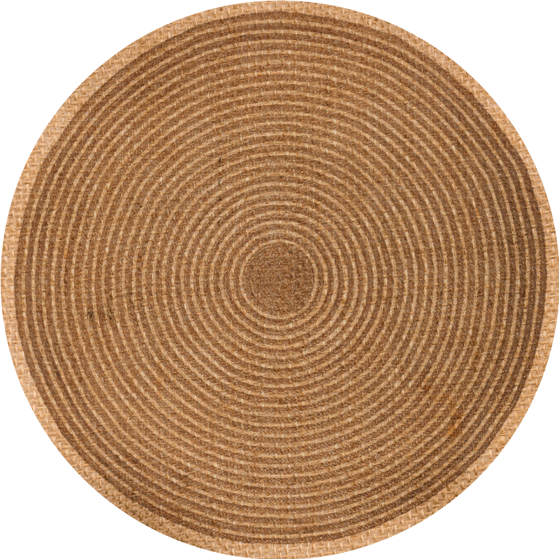 Circular jute texture nordic vinyl rug - TenStickers