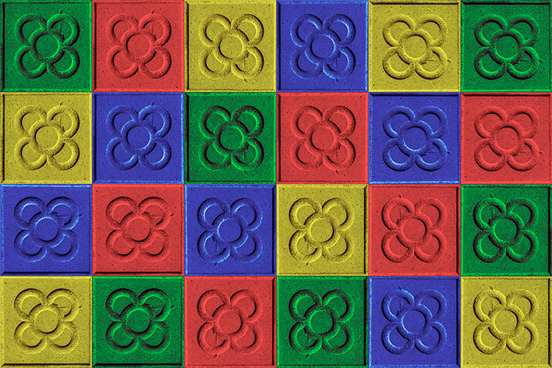 Pop art panot tiles living room rug - TenStickers