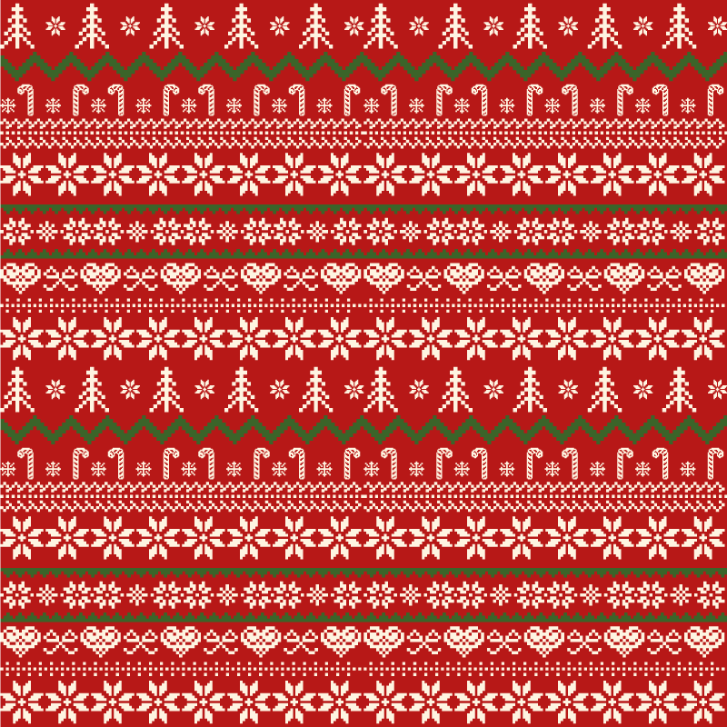 Textile pattern Christmas rug - TenStickers