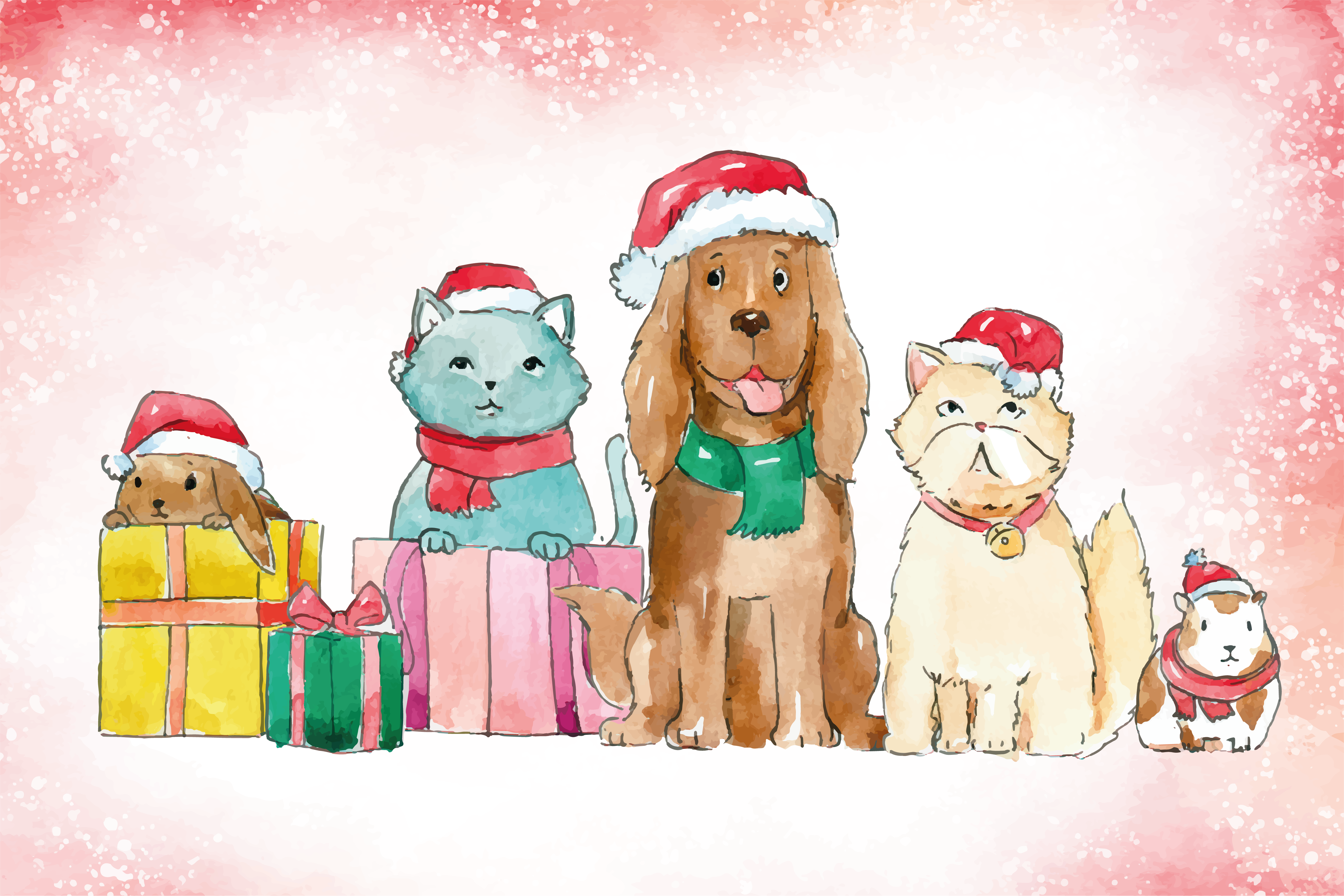 Christmas pets animal mat - TenStickers