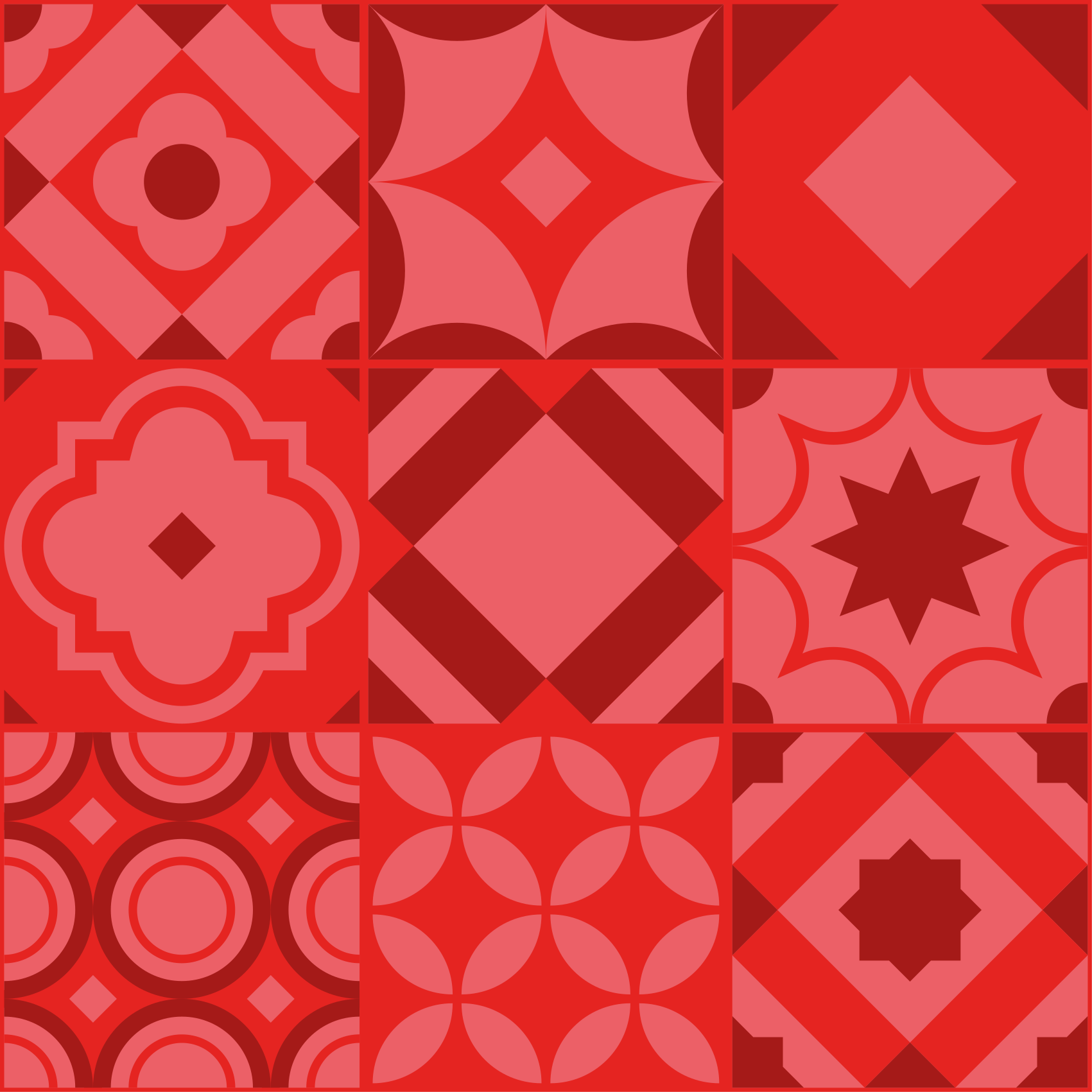 red tiles  kitchen vinyl rug - TenStickers