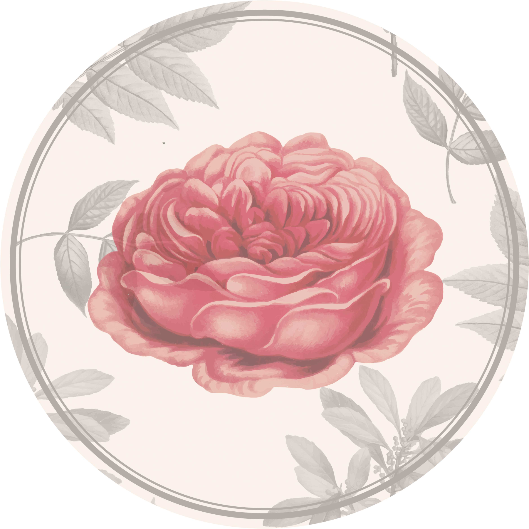 Pink rose floral living room rug - TenStickers